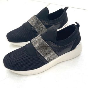 Carvela Connie Black Fabric Slip-On Sneakers